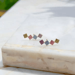 Brinco Ear Cuff Com Zircônias Coloridas Banhado a Ouro 18k