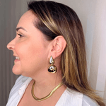 Brinco Gota e Bola Banhado a Ouro 18k