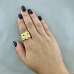 Anel Tigre Cravejado Zirconia Semijoia Banho Ouro 18k