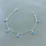 Pulseira Com Pingentes Olho Grego 1,4Gr Prata 925
