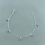 Pulseira Olho Grego Resinado Azul 1,4Gr Prata 925
