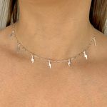 Choker Com Pingentes Raio 2,5Gr Prata 925