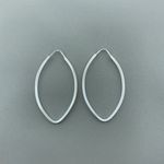 Argola Prata Legítima 925 Oval Fio Quadrado 3,9Cm