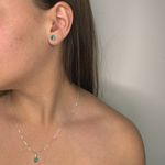 Conjunto Solitario Verde Turmalina 6mm Prata 925