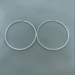 Argola Redonda Prata Legitima 925 5,5cm Fio Quadrado 1mm