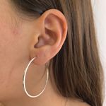 Argola Redonda Prata Legitima 925 5,5cm Fio Quadrado 1mm