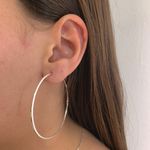 Argola Redonda Prata Legitima 925 6,4cm Fio Quadrado 1mm