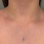 Corrente com Pingente Ponto de Luz Gota Prata 925 