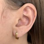 Argola Click Oval Lisa Banhada a Ouro 18k