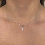 Corrente com Pingente Cruz com Zirconia Prata 925