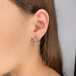 Brinco Prata Legitima Triângulo Envelhecido