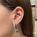 Brinco Prata Legitima 925 Meia Argola Eletrofomaçao Lisa 