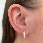 Brinco Argola Grande Duas Fileiras Zirconia Prata 925