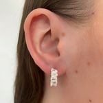Brinco Argola Trabalhada com Zirconia Prata 925