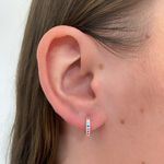 Brinco Argola uma Fileira Zirconia Colorida Pequena Prata 925