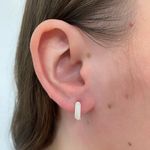 Brinco Argola Media Duas Fileiras Zirconia Prata 925