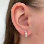 Brinco Prata Legitima 925 Argola Pequena Duas Fileiras Zirconia Colorida