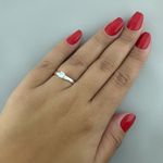 Anel Solitario Zirconia Cristal Prata 925