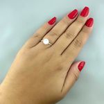 Anel Estilo Solitario Aro Torcido com Zirconia Prata 925