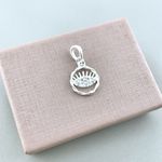 Pingente Circulo Torcido e Olho com Zirconia Prata 925