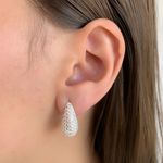 Brinco Gota Grande com Zirconia Prata 925