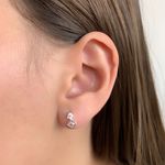 Brinco Prata Legítima 925 Pequeno Losango com Zirconia