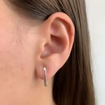 Brinco Prata Legitima 925 Meia Argola Oval Lisa 