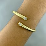 Bracelete Aberto com Zirconia Semijoia