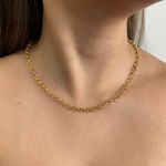 Corrente Elo Portugues Banhado a Ouro 18k