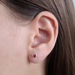 Brinco Baby Coraçao Zirconia Cereja Prata 925