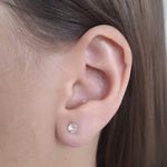Brinco Solitário Zirconia Cristal 4mm Semijoia