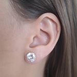Brinco Solitário 10mm Banhado a Ouro 18k 