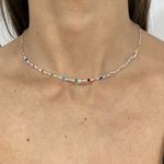 Choker com Zirconias Coloridas 2,6gr Prata 925