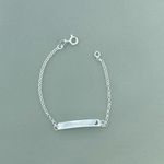 Pulseira Infantil Placa com Lua Vazada 1,2gr Prata 925