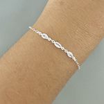 Pulseira Infantil Navete com Zirconia Prata 925