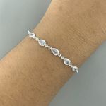 Pulseira com 5 Gotas Zirconia Cristal 1,8gr Prata 925