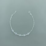 Pulseira com 5 Gotas Zirconia Cristal 1,8gr Prata 925