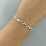Pulseira 5 Corações Zirconia Colorida 1,6gr Prata 925