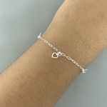 Pulseira Corações Vazados 1,3gr Prata 925