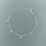 Pulseira Corações Vazados 1,3gr Prata 925
