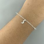 Pulseira com 5 Pingentes Lua Lisa 1,5gr Prata 925