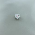Berloque Prata Legitima 925 Coração Mom Zirconia Branca 
