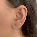 Brinco Ear Line com Bolas 4mm Prata 925