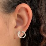 Brinco Cobra com Zirconia Prata 925