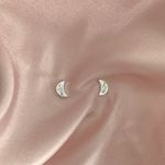 Brinco Prata Legitima 925 Lua Pequena com Zirconia 