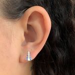 Brinco Nossa Senhora com Zirconia Azul Prata 925