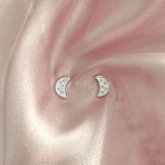 Brinco Lua com Zirconia Prata 925
