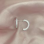 Brinco Argola Media com Zirconia Prata 925
