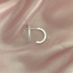 Brinco Prata Legitima 925 Argola com Zirconia com Tarracha