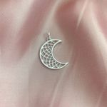 Pingente Lua Trabalhada Vazada Prata 925